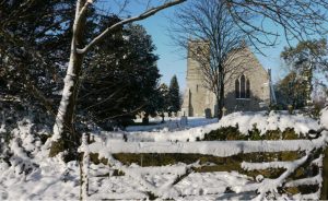 Photo of All Saints Church in the snow